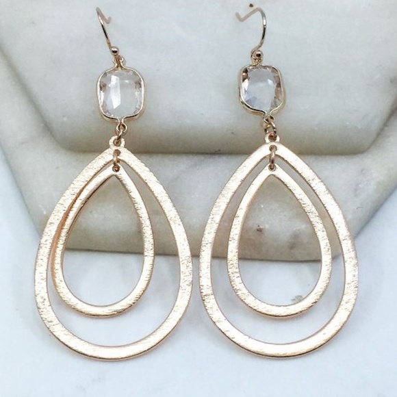 Des Feli Jewelry - LAST! Teardrop Bezel Stone Earrings